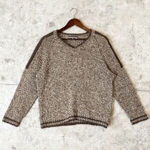 Napoliello Mens Wool Blend V‎ Neck Sweater Brown size Large